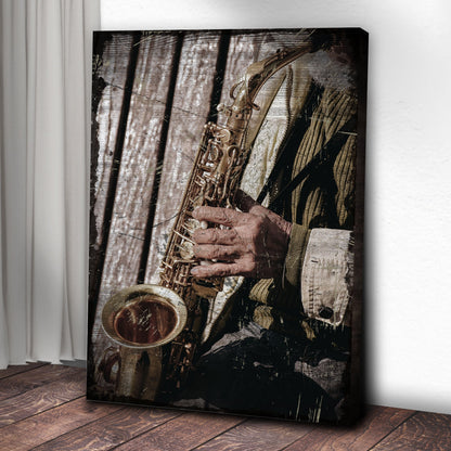 Music Genres Jazz Rustic Canvas Wall Art