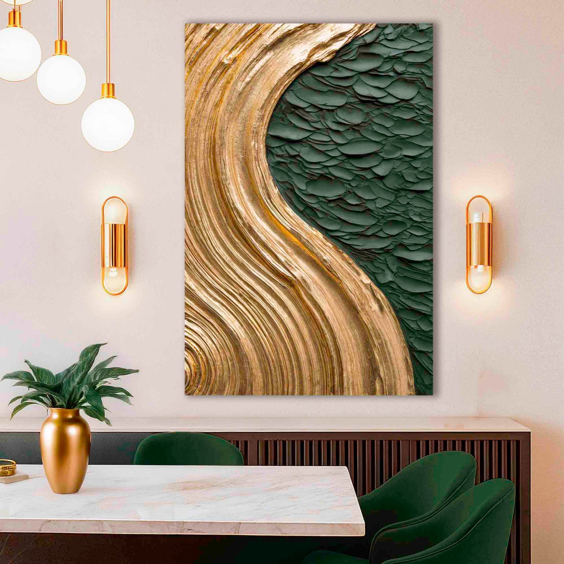 Contemporary Metallic Relief Wall Art