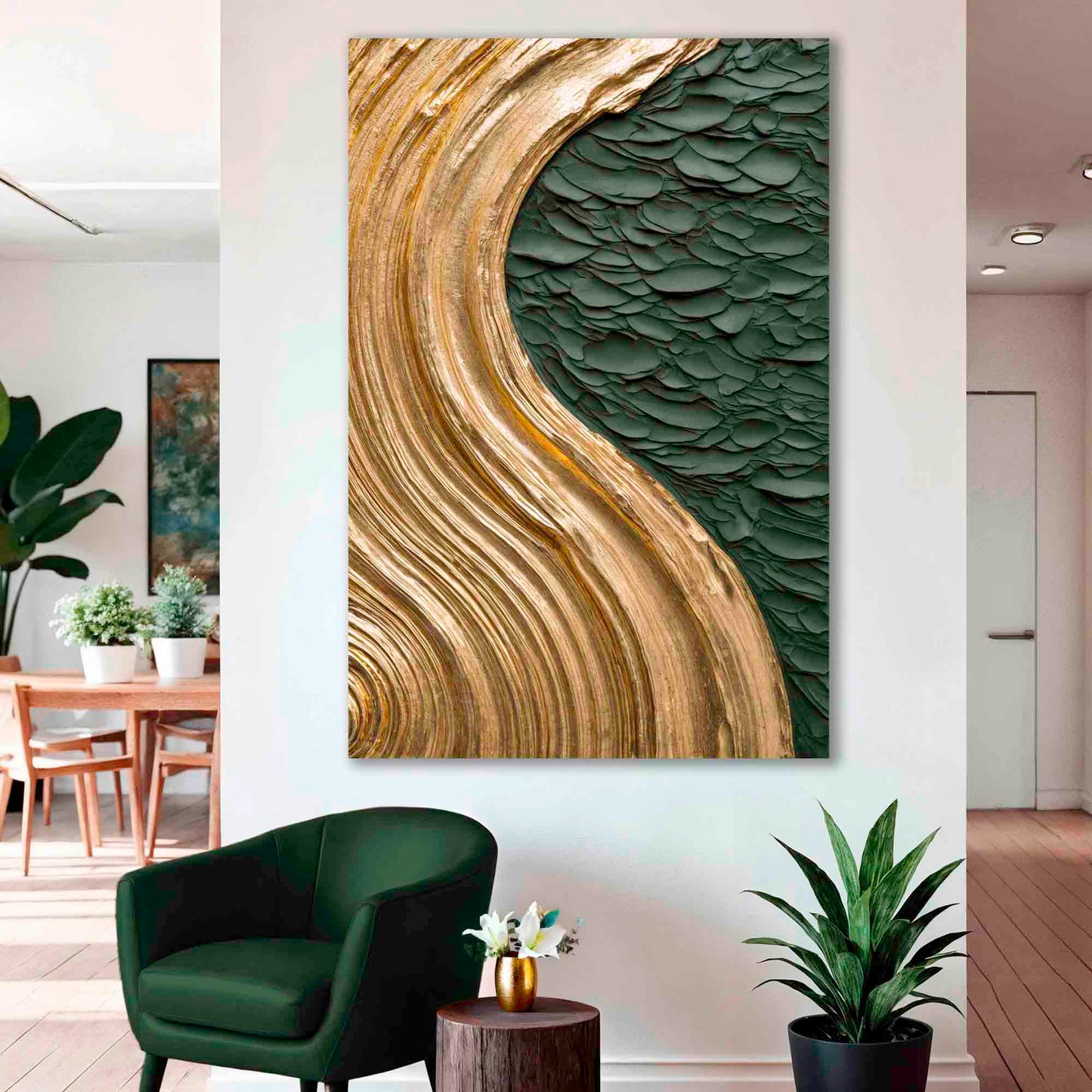 Contemporary Metallic Relief Wall Art
