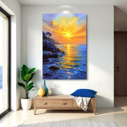 Golden Sunrise Coastal Wall Art