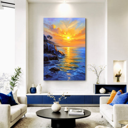 Golden Sunrise Coastal Wall Art