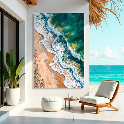 Green Waves Abstract Wall Art