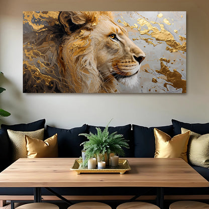 Golden-eyed Lion Abstract Wall Art