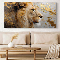 Golden-eyed Lion Abstract Wall Art