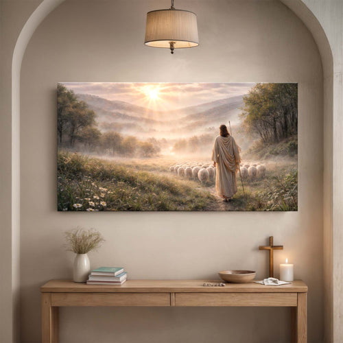 Jesus with His Flock Faith Wall Art II