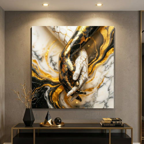 Marble Gold Hands Abstract