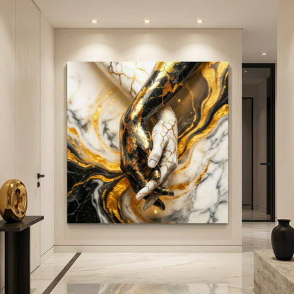 Marble Gold Hands Abstract
