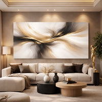 Golden Flow Abstract Wall Art