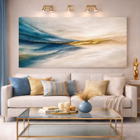 Dusty Blue and Gold Abstract