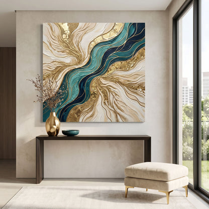 Flowing Teal and Sand