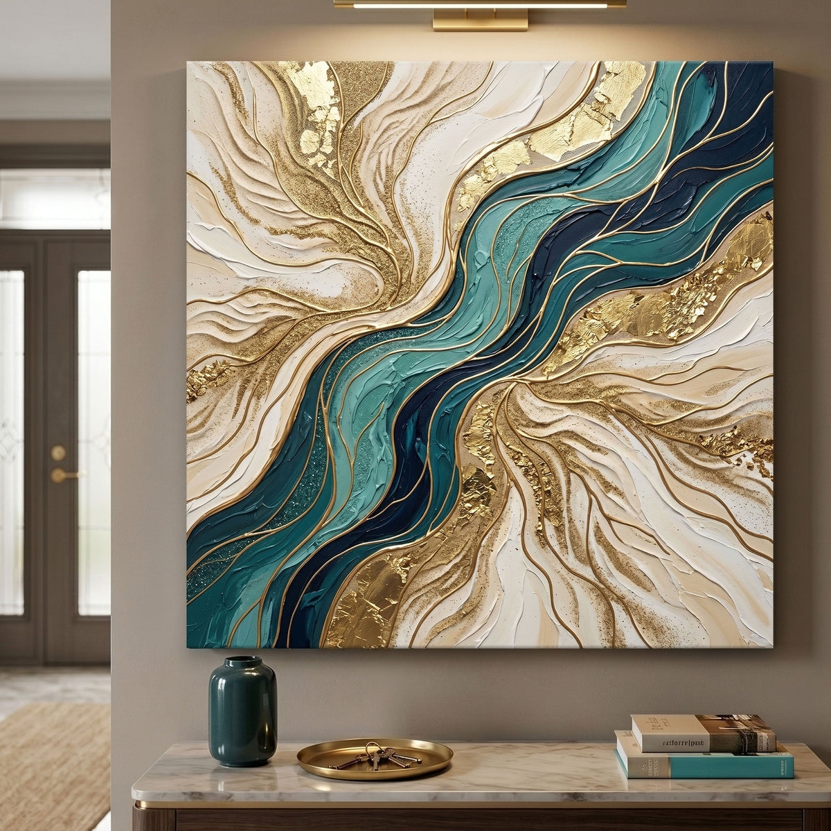Flowing Teal and Sand