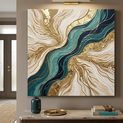 Flowing Teal and Sand