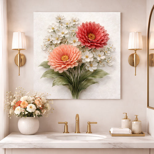 Coral Blooms - canvas