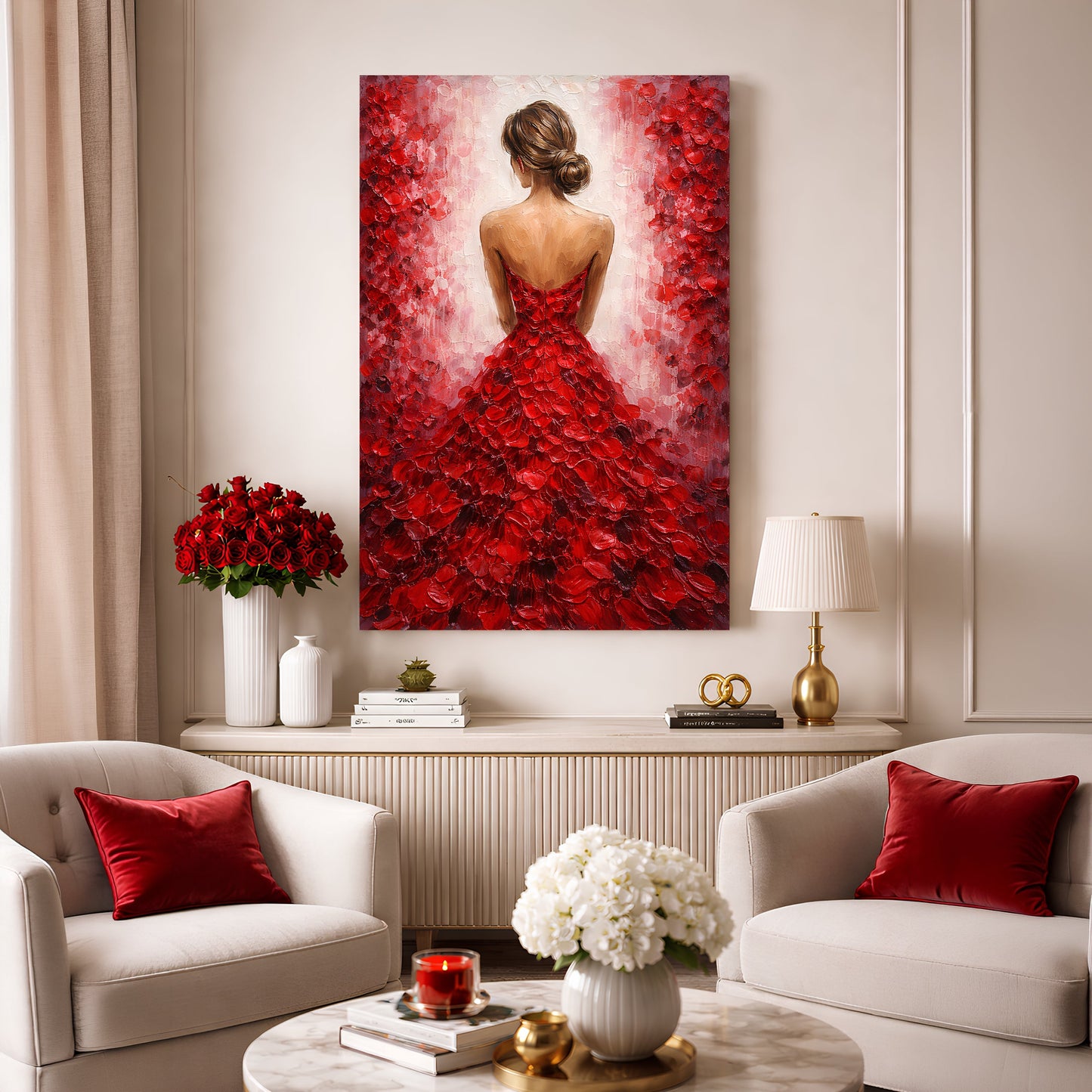 Crimson Elegance Lady