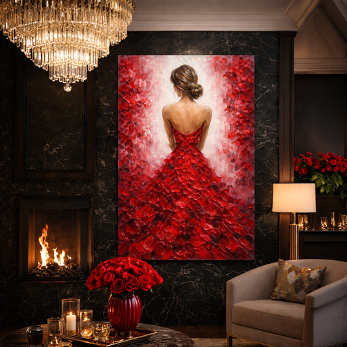 Crimson Elegance Lady