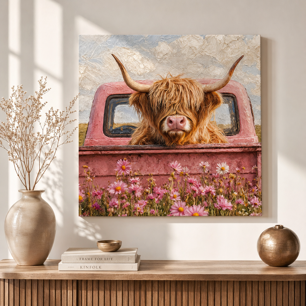 Highland Cow in Bloom