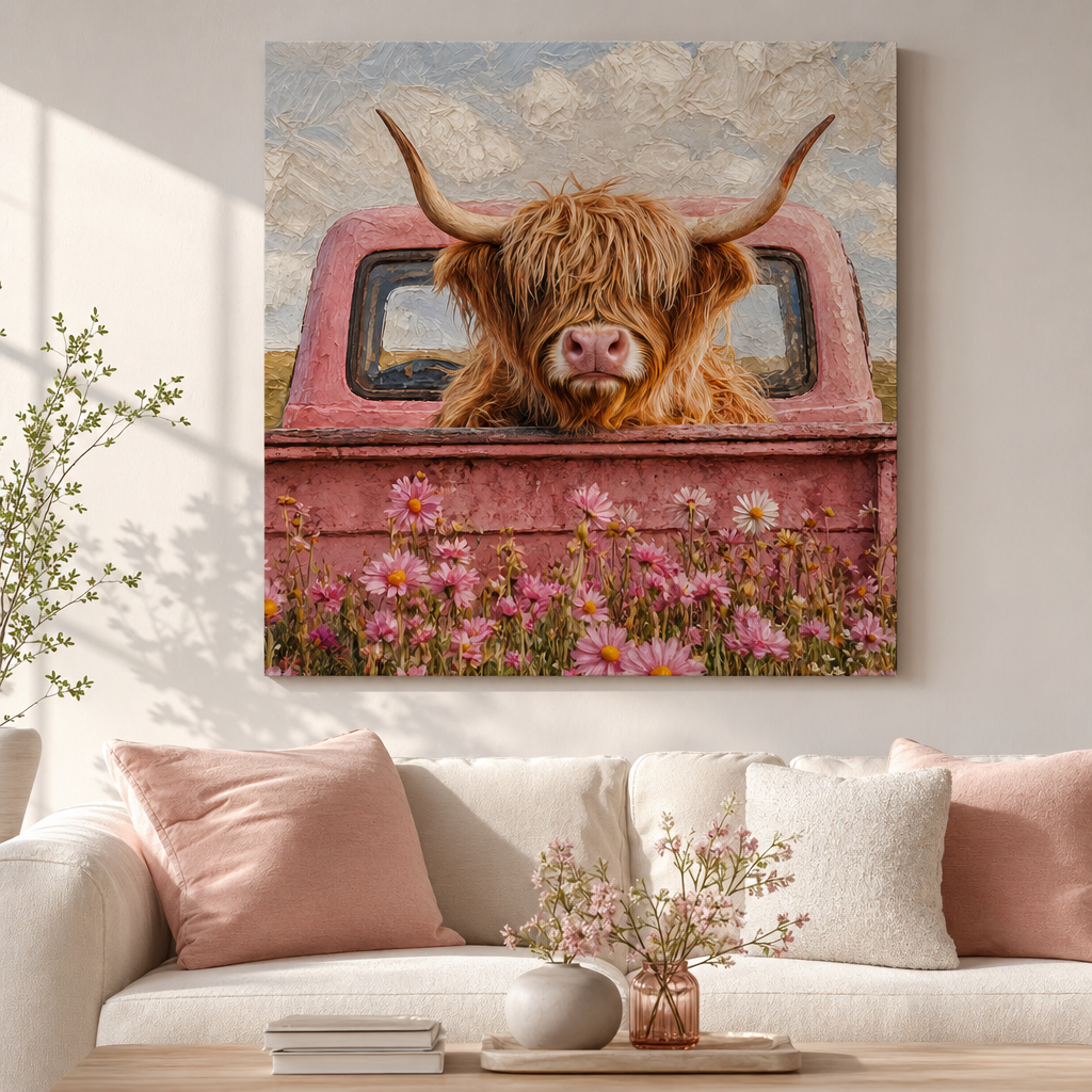 Highland Cow in Bloom