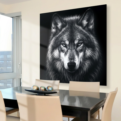 Noir Wolf - 40"x40" - canvas
