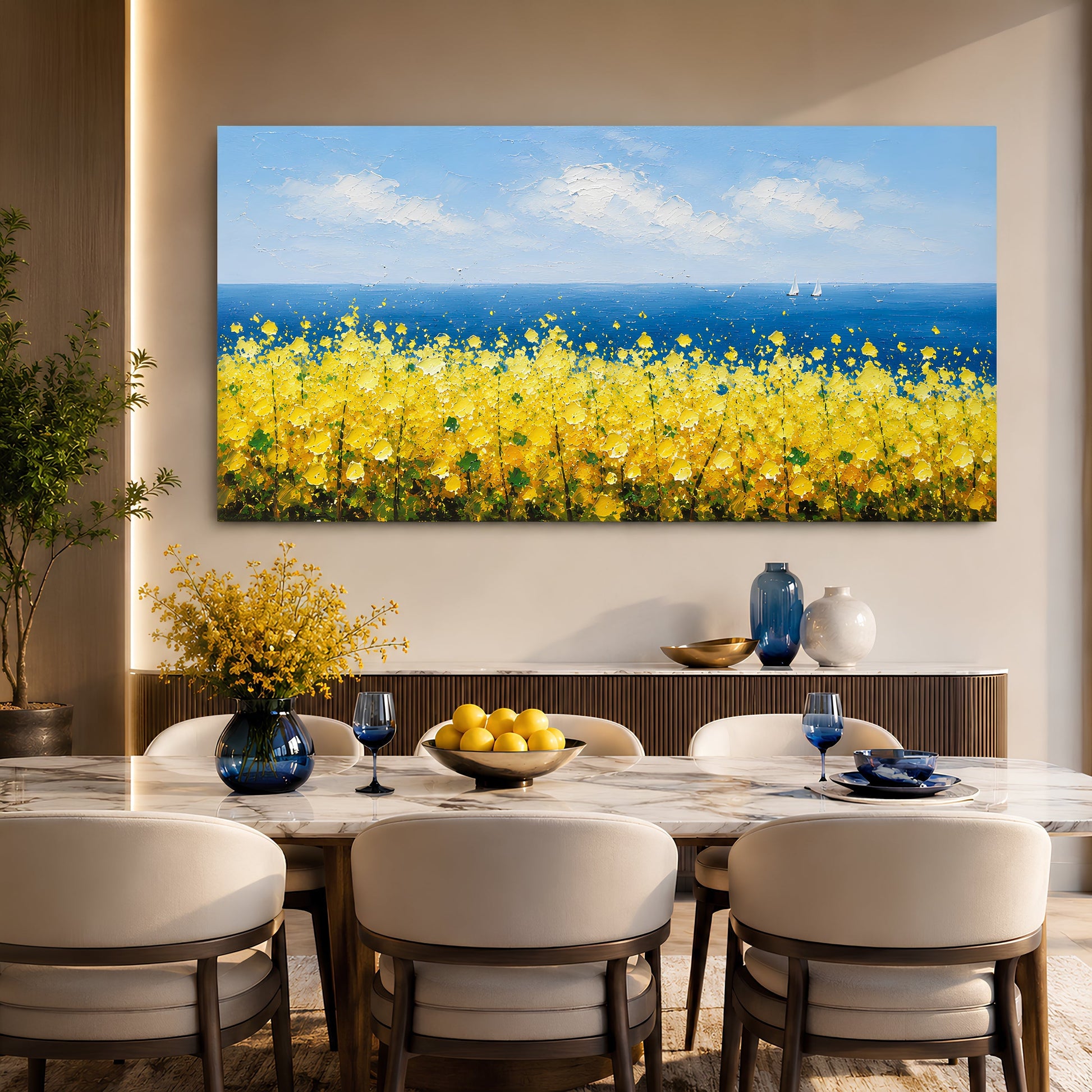 Golden Meadow Seascape