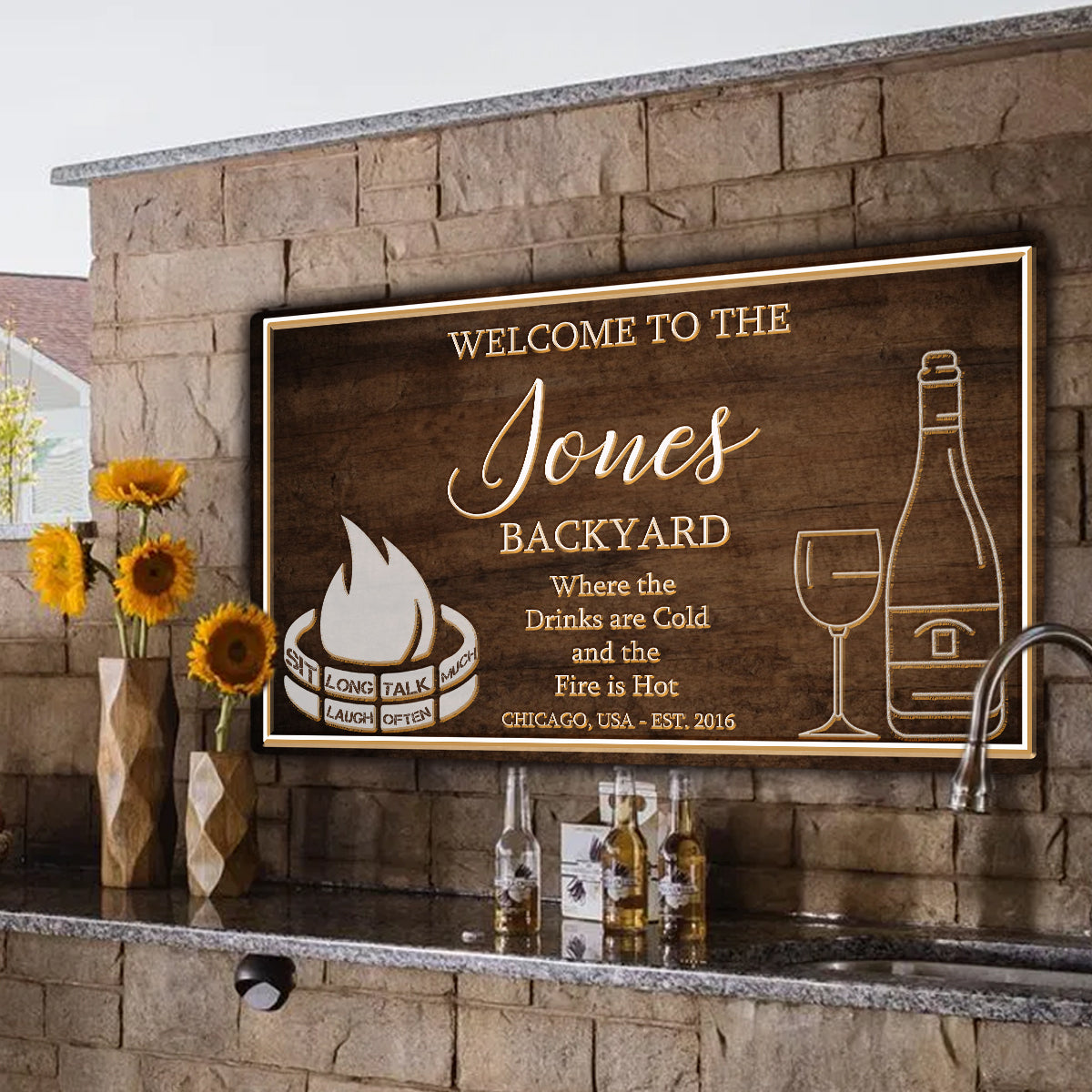 Backyard Sign - Style 1 - canvas