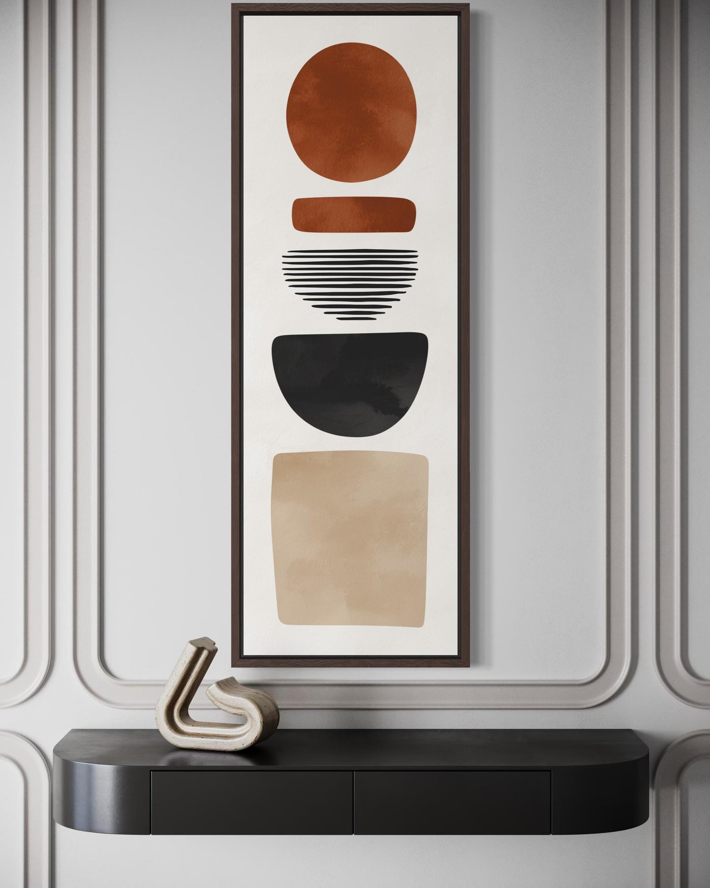 Abstract Boho Geometric Tall Narrow Canvas Wall Art