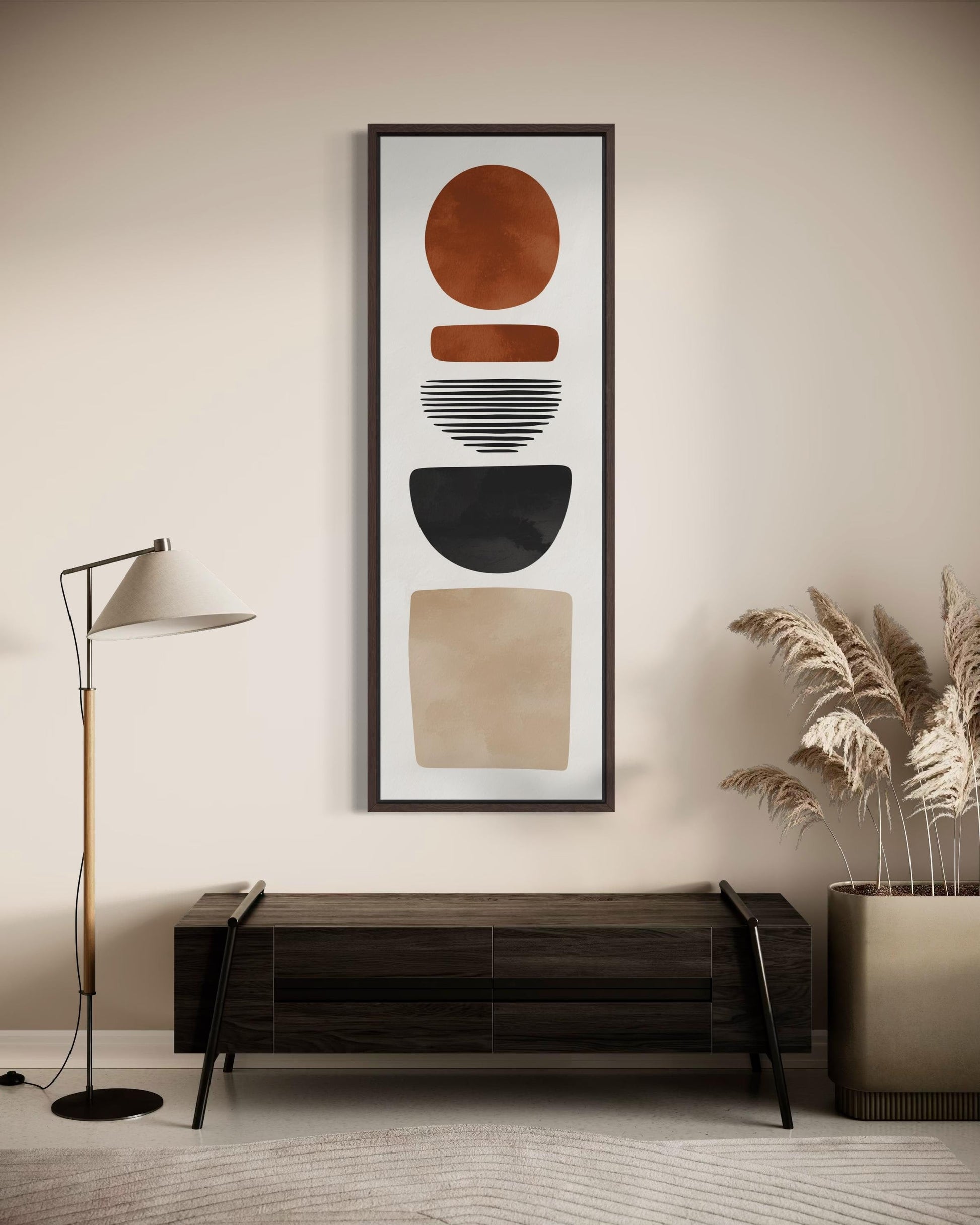 Abstract Boho Geometric Tall Narrow Canvas Wall Art