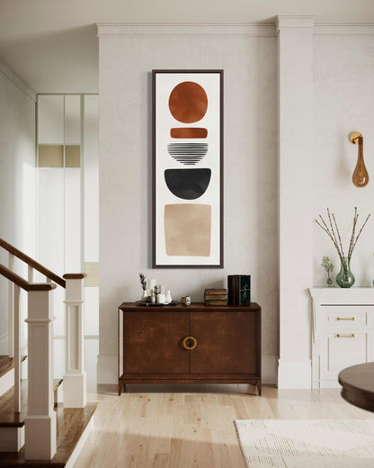Abstract Boho Geometric Tall Narrow Canvas Wall Art