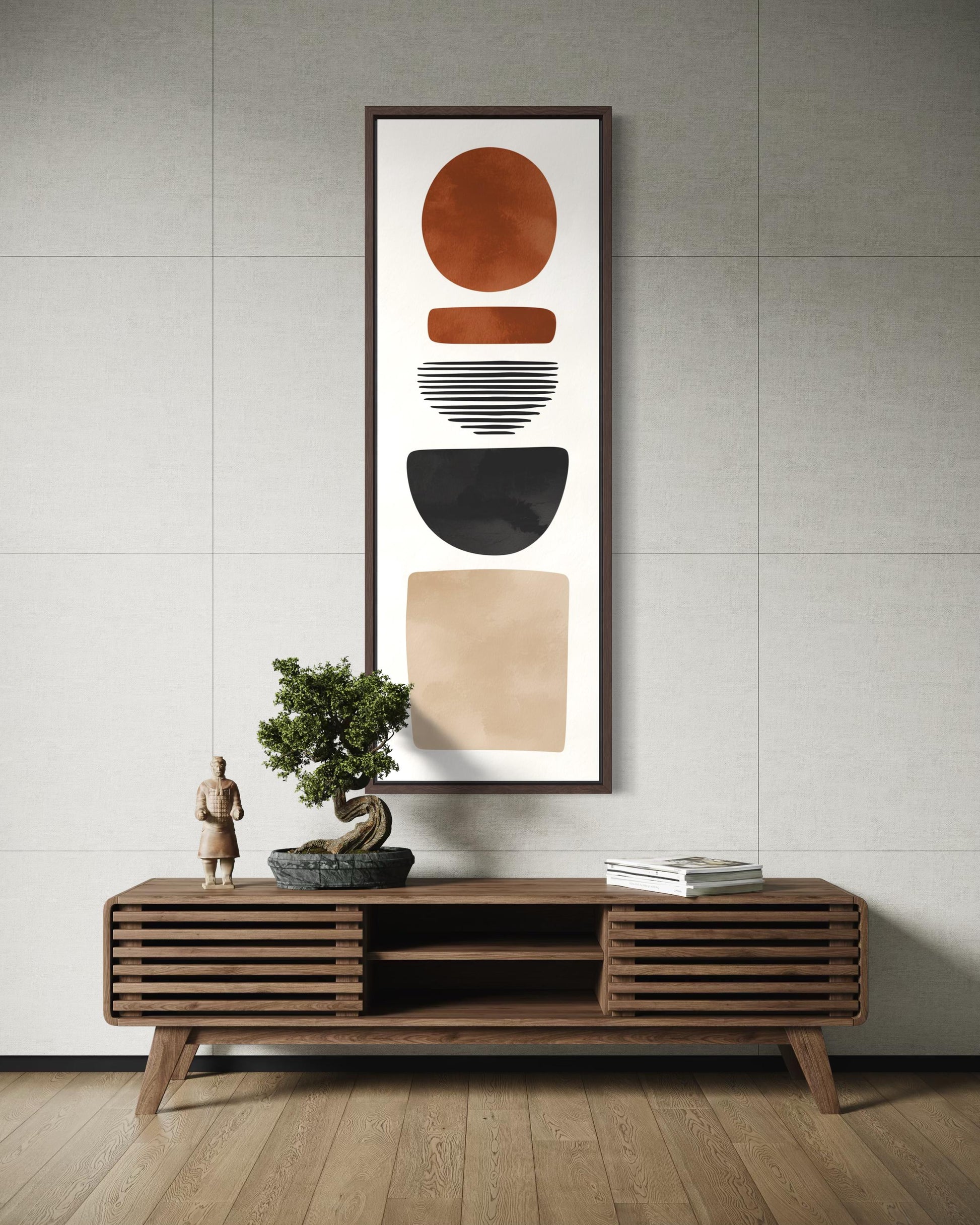 Abstract Boho Geometric Tall Narrow Canvas Wall Art
