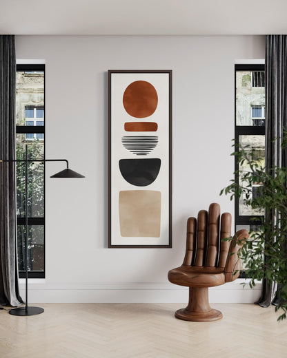 Abstract Boho Geometric Tall Narrow Canvas Wall Art