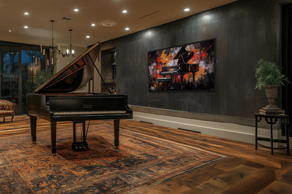 Abstract Piano Framed Canvas Wall Art