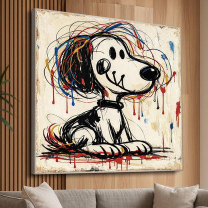 Abstract Dog Graffiti Wall Art