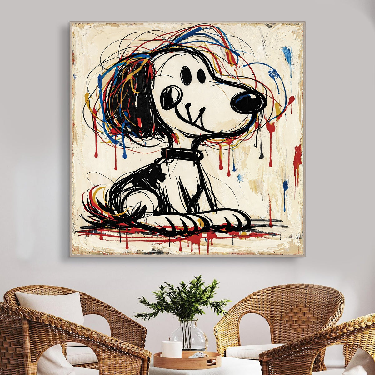 Abstract Dog Graffiti Wall Art
