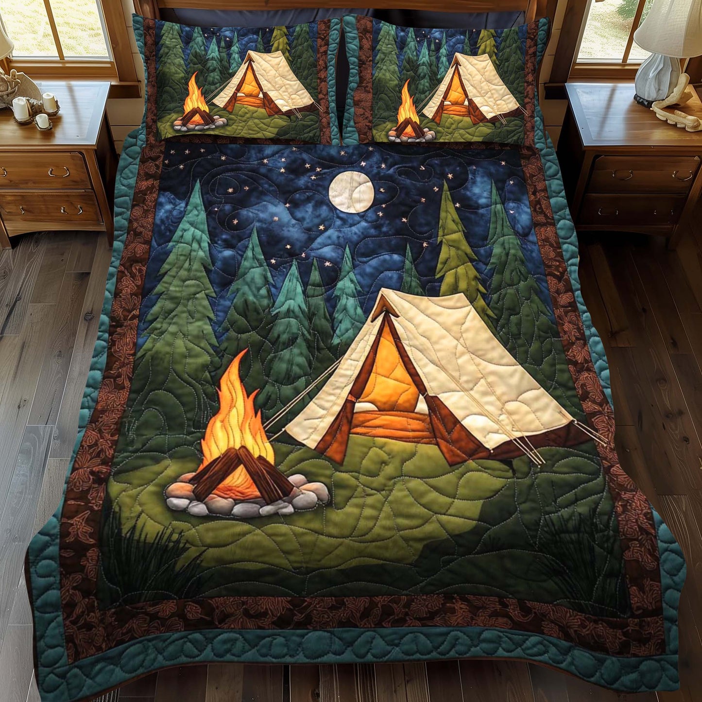 Adventure Camp 3-Piece Quilted Bedding Set - Single (59" x 70")