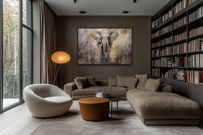 African Elephant Abstract Extra Large Canvas Wall Art