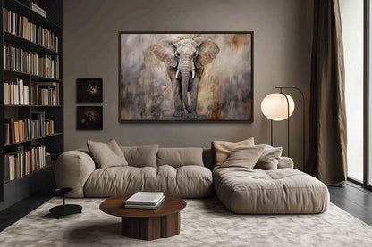 African Elephant Abstract Extra Large Canvas Wall Art