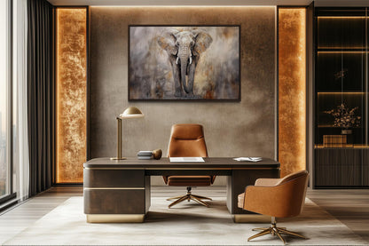 African Elephant Abstract Extra Large Canvas Wall Art