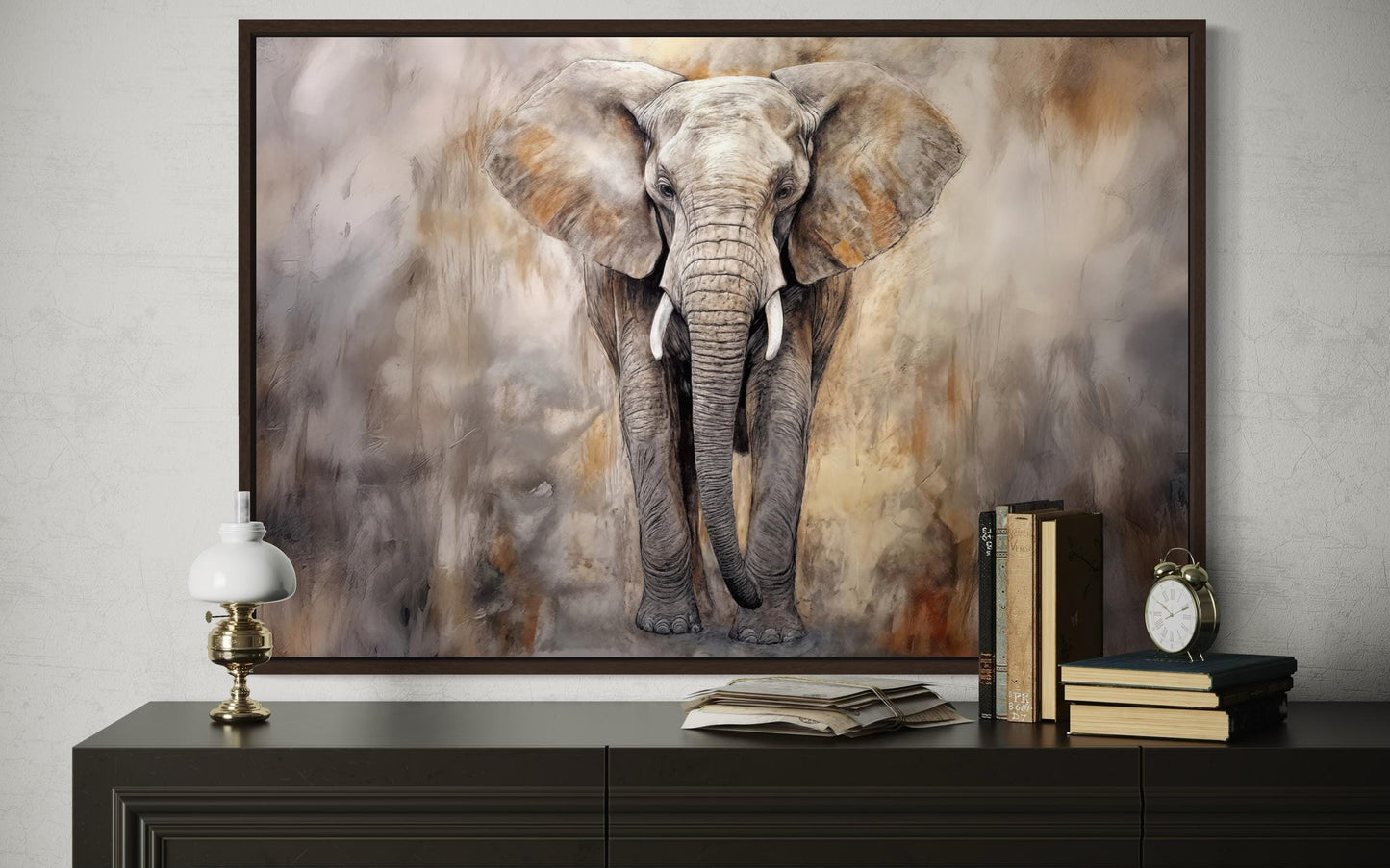 African Elephant Abstract Extra Large Canvas Wall Art