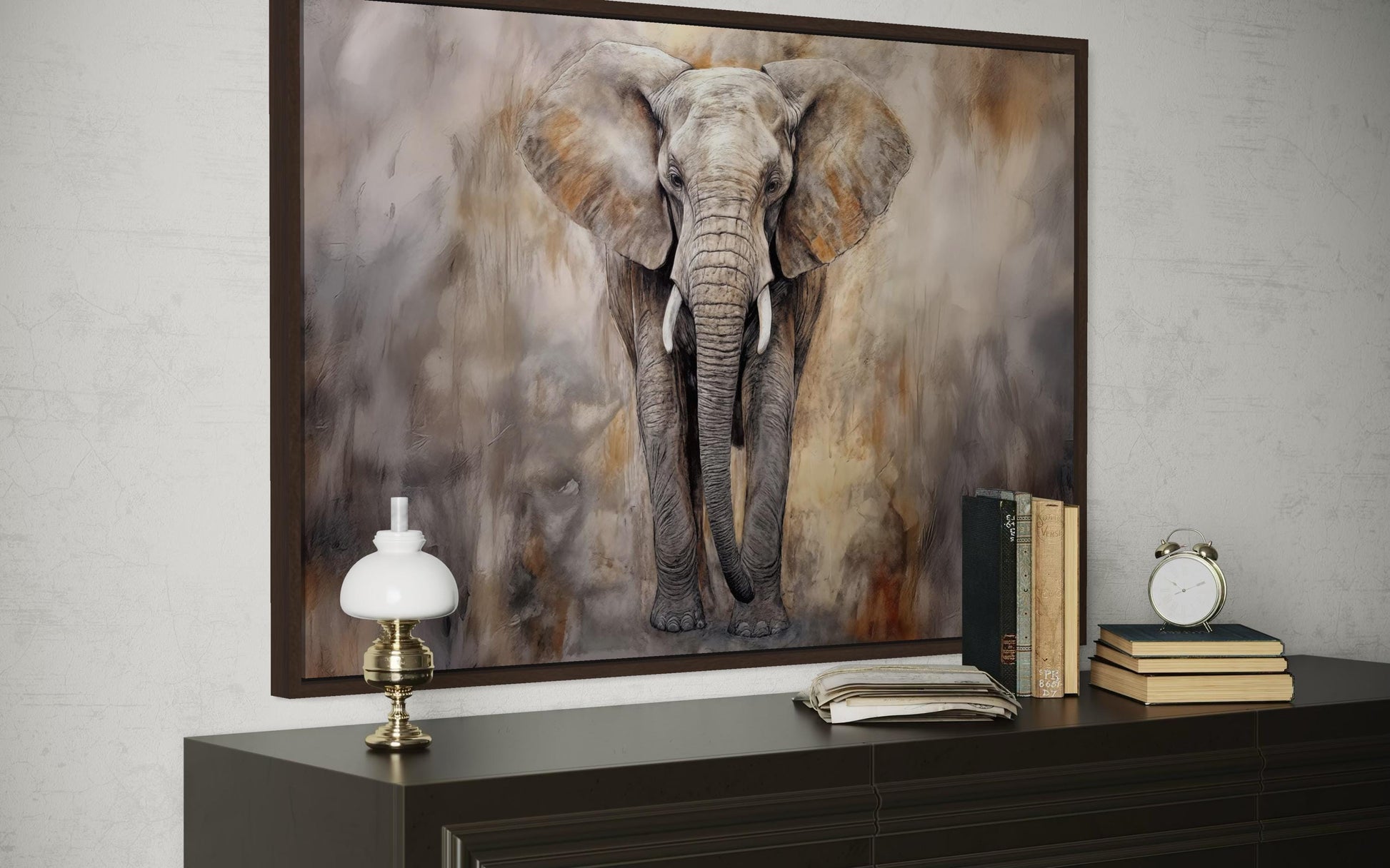 African Elephant Abstract Extra Large Canvas Wall Art