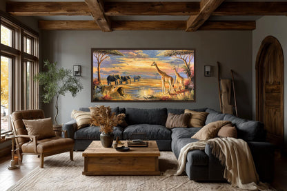African Wildlife Safari Canvas Wall Art