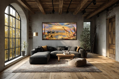 African Wildlife Safari Canvas Wall Art