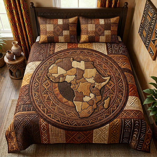 African Mosaic 3-Piece Quilted Bedding Set - Single (59" x 70")