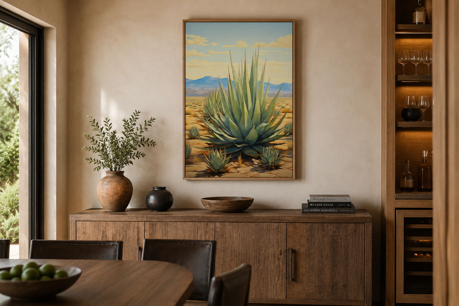 Agave In The Desert Framed Canvas Wall Art For Southwestern Wall Decor