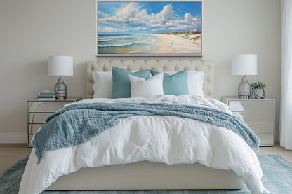 Alabama Gulf Shores Beach Framed Coastal Canvas Wall Art
