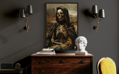 Altered Art Mona Lisa Skeleton Gothic Halloween Wall Art