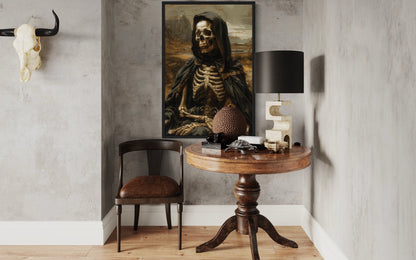 Altered Art Mona Lisa Skeleton Gothic Halloween Wall Art