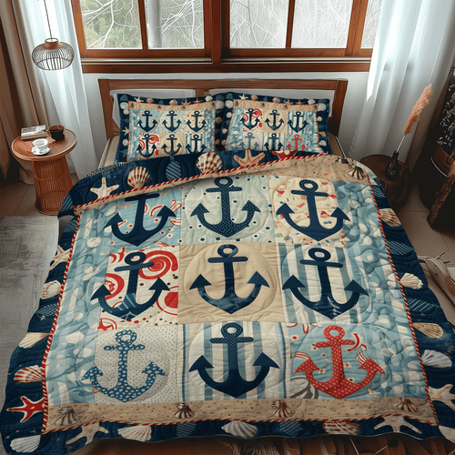 Anchor Bay 3-Piece Quilted Bedding Set - Single (59" x 70")