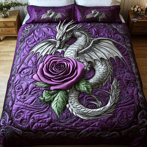 Ancient Flame 3-Piece Quilted Bedding Set - Single (59" x 70")