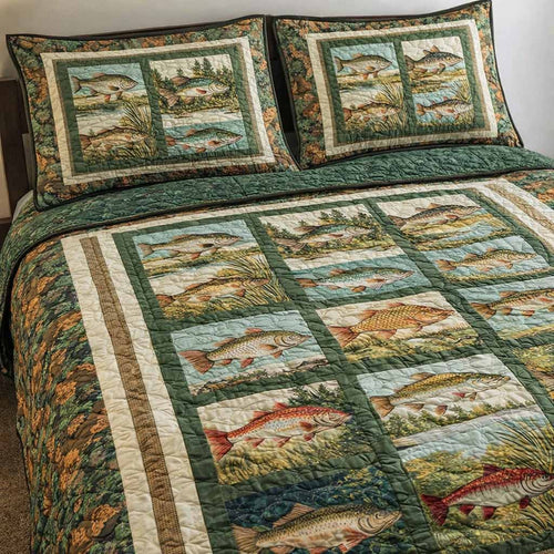 Angler Dream 3-Piece Quilted Bedding Set - Single (59" x 70")