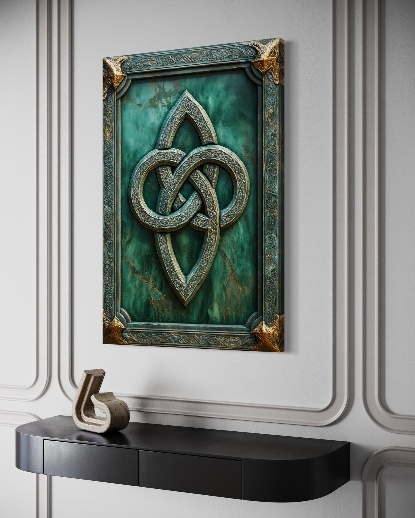 Antique Celtic Knot Framed Canvas Wall Art