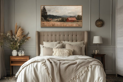 Antique Red Barn Art - Rustic Farmhouse Canvas Print | Framed Vintage Wall Decor
